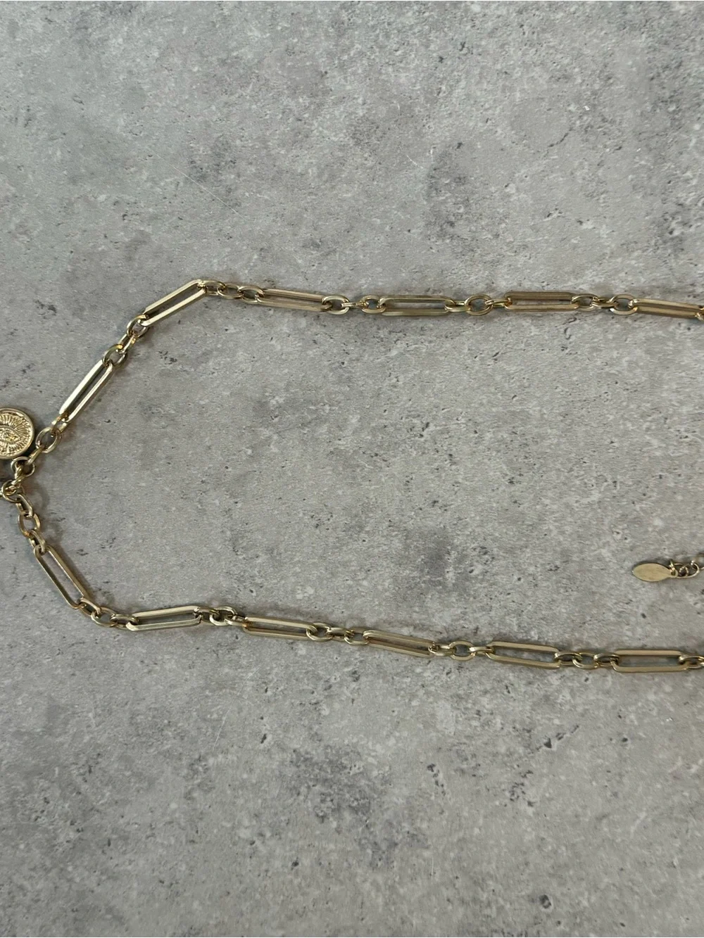 REVOLVE Gold Charm Necklace with Blue, Yellow, Red and White Evil Eye Accents